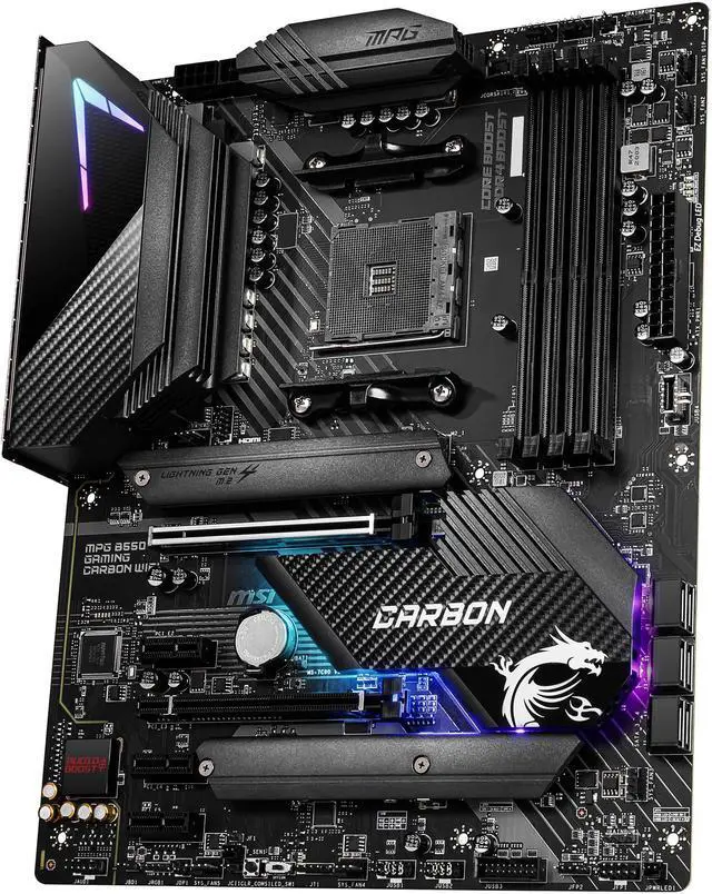Alt view image 3 of 12 - MSI MPG B550 GAMING CARBON WIFI AM4 AMD B550 USB 3.0 ATX AMD Motherboard