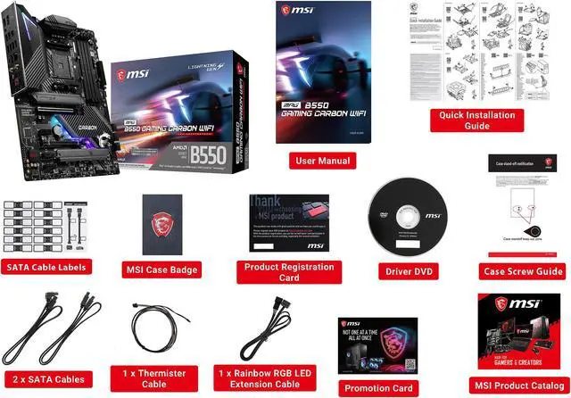 Alt view image 10 of 12 - MSI MPG B550 GAMING CARBON WIFI AM4 AMD B550 USB 3.0 ATX AMD Motherboard