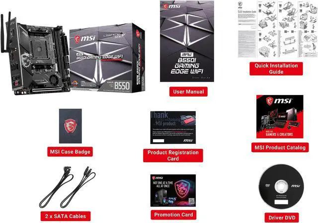 Alt view image 11 of 12 - MSI MPG B550I GAMING EDGE WIFI AM4 AMD B550 Mini ITX AMD Motherboard