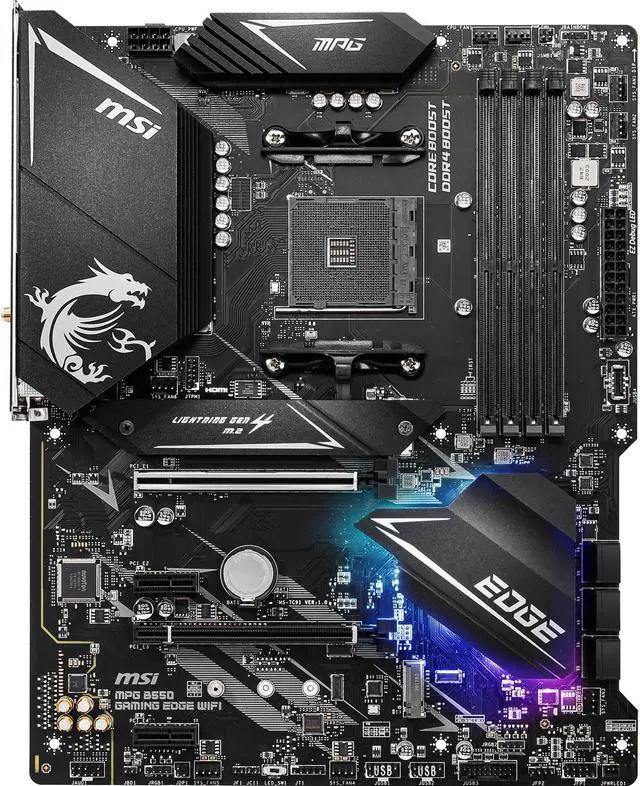 Alt view image 4 of 13 - MSI MPG B550 GAMING EDGE WIFI AM4 AMD B550 ATX AMD Motherboard