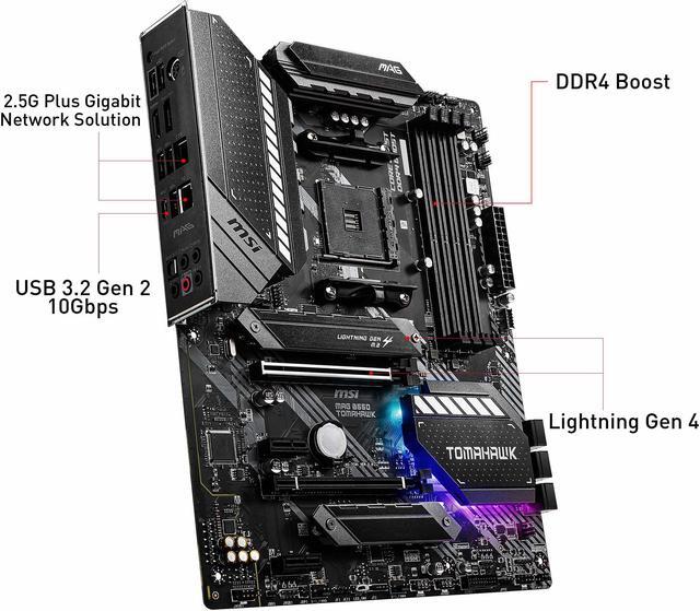 Alt view image 6 of 12 - MSI MAG B550 TOMAHAWK AM4 AMD B550 USB 3.0 ATX AMD Motherboard