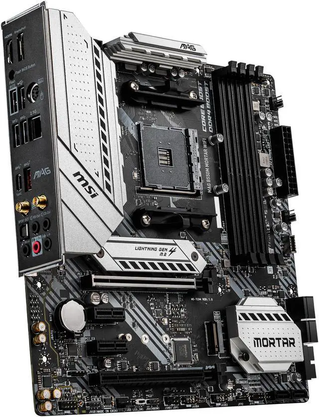 Alt view image 6 of 11 - MSI MAG B550M MORTAR WIFI AM4 AMD B550 SATA 6Gb/s Micro ATX AMD Motherboard