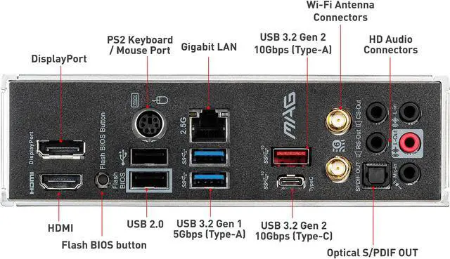 Alt view image 9 of 11 - MSI MAG B550M MORTAR WIFI AM4 AMD B550 SATA 6Gb/s Micro ATX AMD Motherboard