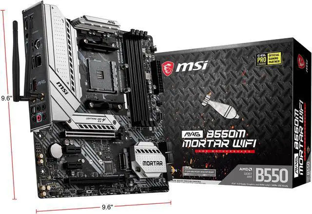 Alt view image 11 of 11 - MSI MAG B550M MORTAR WIFI AM4 AMD B550 SATA 6Gb/s Micro ATX AMD Motherboard