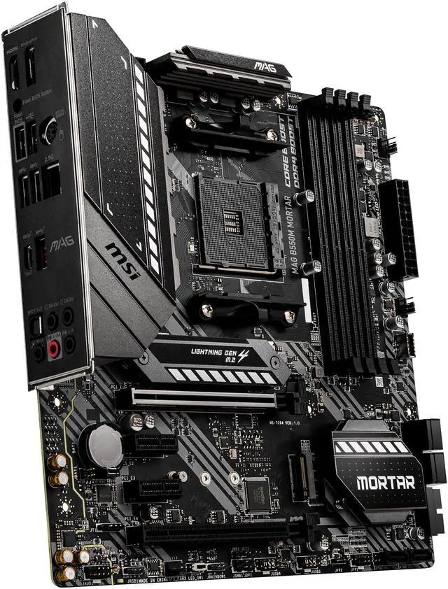 Alt view image 5 of 11 - MSI AM4 AMD Micro ATX Motherboard MAG B550M MORTAR AM4 AMD B550 Micro ATX AMD Motherboard