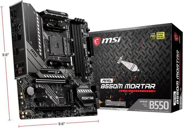 Alt view image 11 of 11 - MSI AM4 AMD Micro ATX Motherboard MAG B550M MORTAR AM4 AMD B550 Micro ATX AMD Motherboard