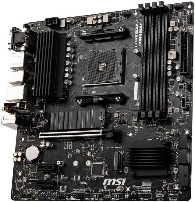 Alt view image 3 of 10 - MSI PRO B550M PRO-VDH WIFI AM4 AMD B550 USB 3.0 Micro ATX AMD Motherboard