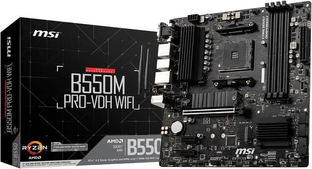 Alt view image 9 of 10 - MSI PRO B550M PRO-VDH WIFI AM4 AMD B550 USB 3.0 Micro ATX AMD Motherboard