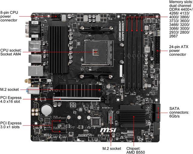 MSI PRO B550M PRO-VDH WIFI Micro ATX AMD Motherboard - Newegg.com