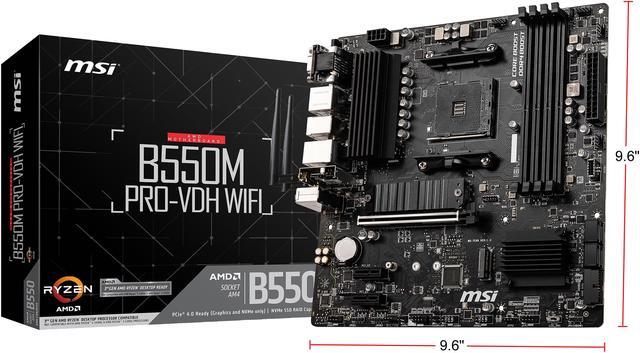 Alt view image 10 of 10 - MSI PRO B550M PRO-VDH WIFI AM4 AMD B550 USB 3.0 Micro ATX AMD Motherboard