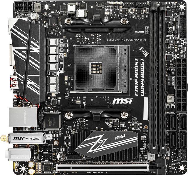 MSI B450I GAMING PLUS MAX WIFI AM4 Mini ITX AMD Motherboard