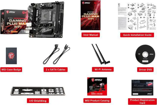Alt view image 8 of 10 - MSI B450I GAMING PLUS MAX WIFI AM4 AMD B450 Mini ITX AMD Motherboard