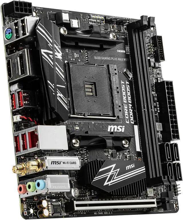 Alt view image 4 of 10 - MSI B450I GAMING PLUS MAX WIFI AM4 AMD B450 Mini ITX AMD Motherboard