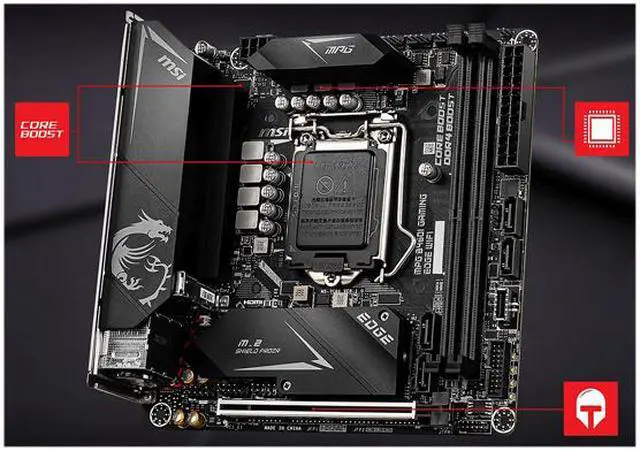 Alt view image 2 of 11 - MSI MPG B460I GAMING EDGE WIFI LGA 1200 Intel B460 Mini ITX Intel Motherboard