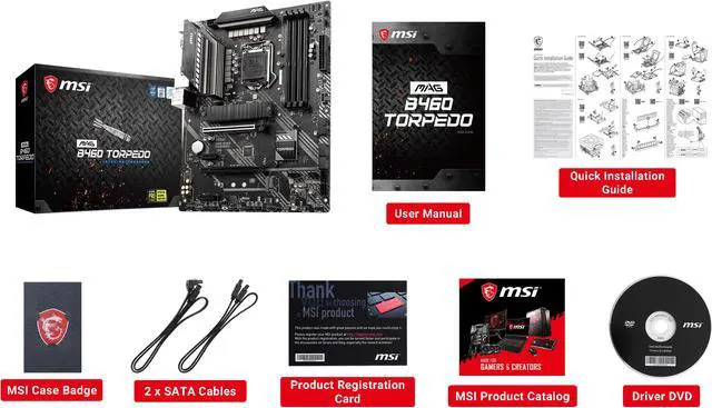 Alt view image 5 of 7 - MSI MAG B460 TORPEDO LGA 1200 Intel B460 ATX Intel Motherboard