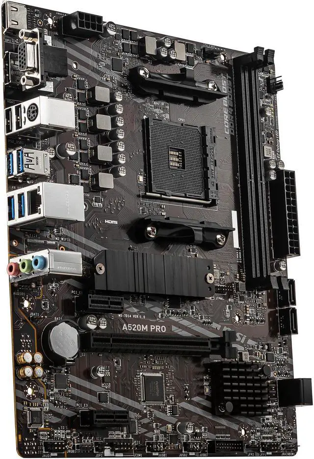 Alt view image 4 of 10 - MSI A520M PRO AM4 AMD A520 Micro ATX AMD Motherboard