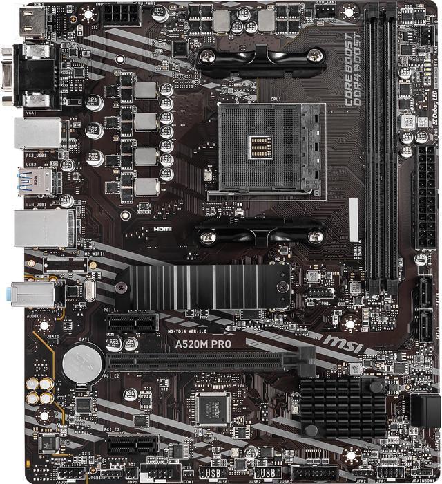 MSI A520M PRO AM4 Micro ATX AMD Motherboard - Newegg.com