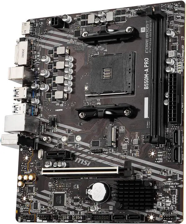 Alt view image 3 of 10 - MSI PRO B550M-A PRO AM4 AMD B550 Micro ATX AMD Motherboard