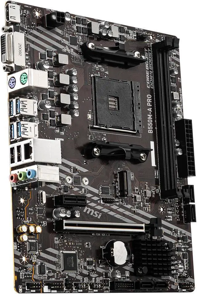 Alt view image 4 of 10 - MSI PRO B550M-A PRO AM4 AMD B550 Micro ATX AMD Motherboard