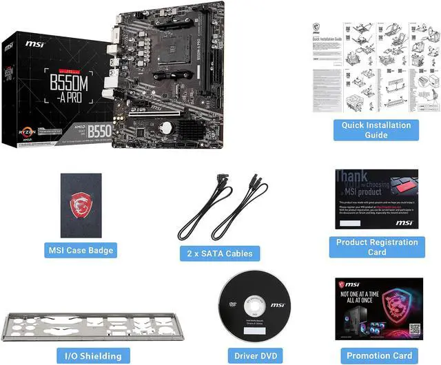 Alt view image 8 of 10 - MSI PRO B550M-A PRO AM4 AMD B550 Micro ATX AMD Motherboard