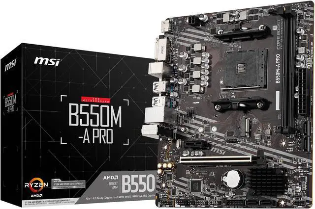 Alt view image 9 of 10 - MSI PRO B550M-A PRO AM4 AMD B550 Micro ATX AMD Motherboard
