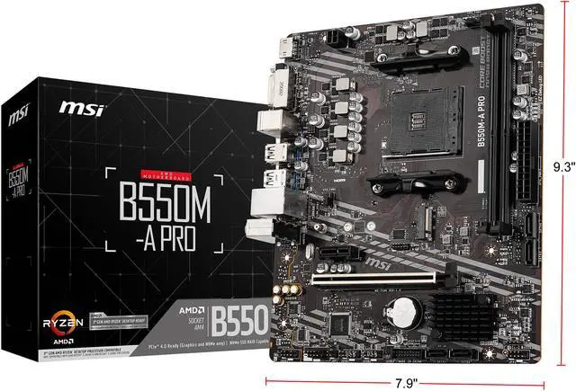 Alt view image 10 of 10 - MSI PRO B550M-A PRO AM4 AMD B550 Micro ATX AMD Motherboard