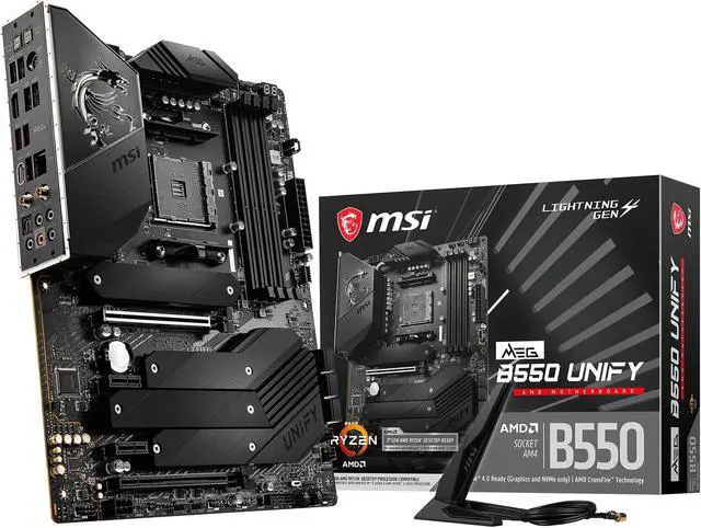 Alt view image 9 of 10 - MSI MEG B550 UNIFY AM4 AMD B550 USB 3.0 ATX AMD Motherboard