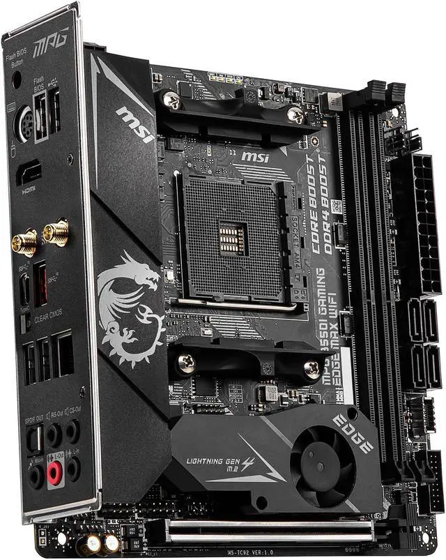 Alt view image 5 of 12 - MSI MPG B550I GAMING EDGE MAX WIFI AM4 AMD B550 Mini ITX AMD Motherboard