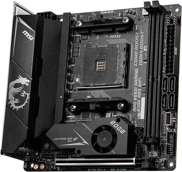 Alt view image 3 of 12 - MSI MPG B550I GAMING EDGE MAX WIFI AM4 AMD B550 Mini ITX AMD Motherboard