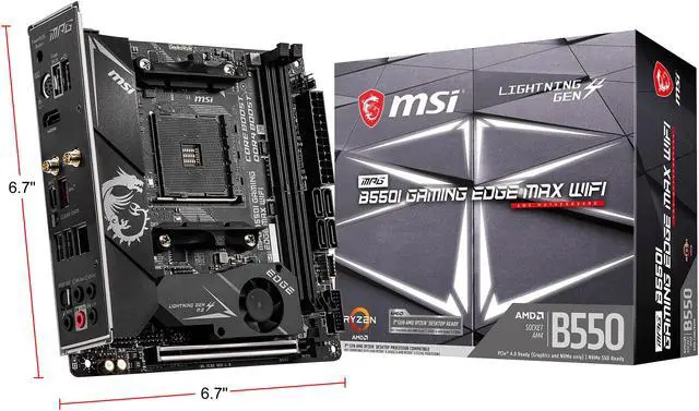 Alt view image 12 of 12 - MSI MPG B550I GAMING EDGE MAX WIFI AM4 AMD B550 Mini ITX AMD Motherboard