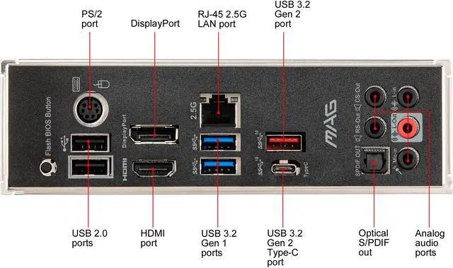 Alt view image 7 of 10 - MSI MAG B550 TORPEDO AM4 AMD B550 ATX AMD Motherboard