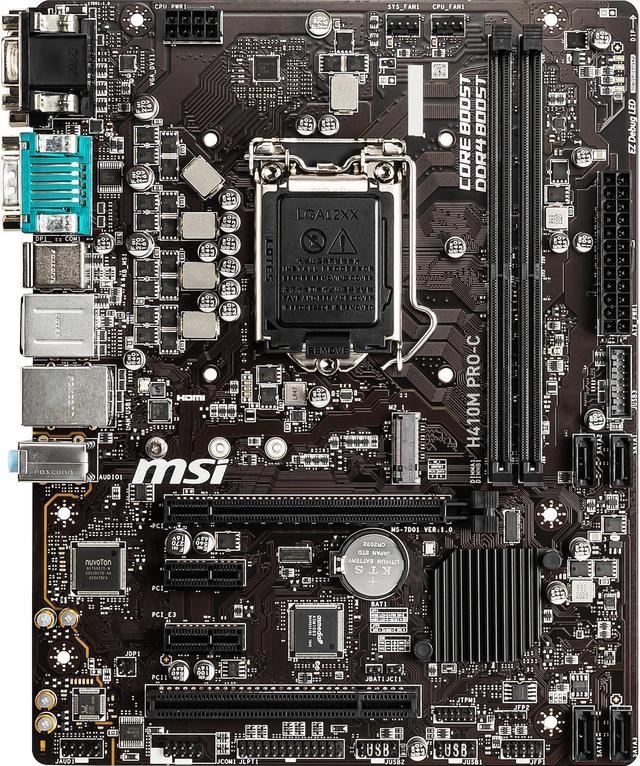 MSI PRO H410M PRO-C LGA 1200 Intel H410 SATA 6Gb/s Micro ATX Intel  Motherboard