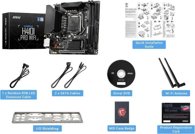 Alt view image 9 of 11 - MSI PRO H410I PRO WIFI LGA 1200 Intel H410 Mini ITX Intel Motherboard