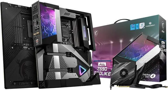 Alt view image 10 of 10 - MSI MEG Z590 GODLIKE LGA 1200 Intel Z590 Extended ATX Intel Motherboard