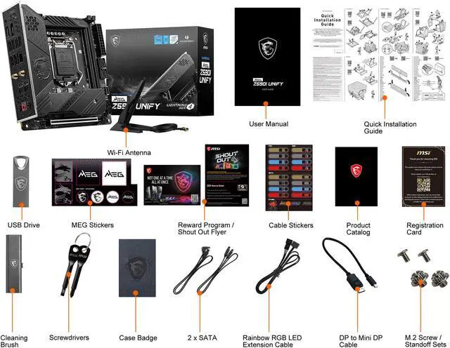 Alt view image 7 of 9 - MSI MEG Z590I UNIFY LGA 1200 Intel Z590 Mini ITX Intel Motherboard