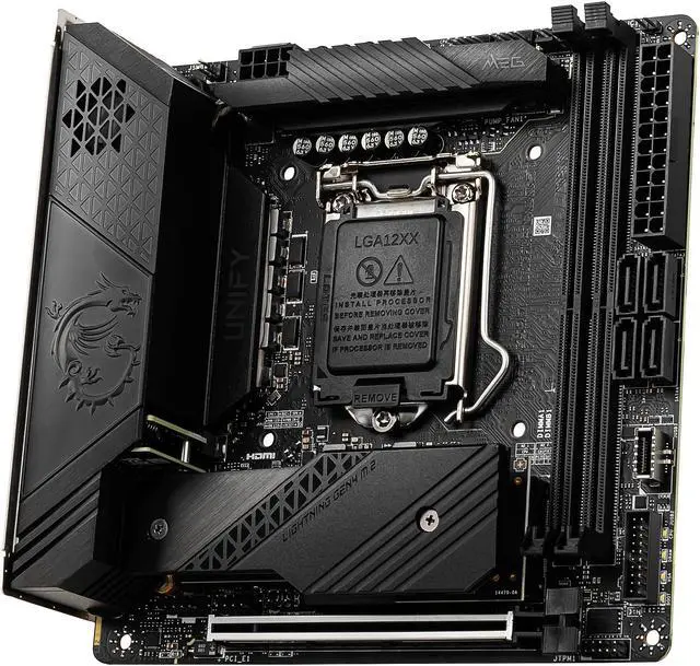 Alt view image 3 of 9 - MSI MEG Z590I UNIFY LGA 1200 Intel Z590 Mini ITX Intel Motherboard
