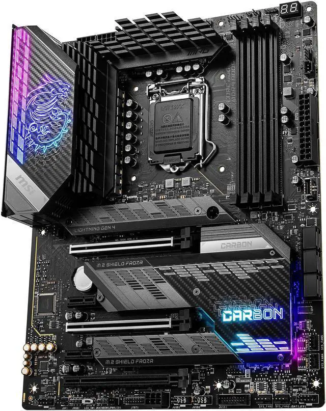 Alt view image 3 of 9 - MSI MPG Z590 GAMING CARBON WIFI LGA 1200 Intel Z590 ATX Intel Motherboard