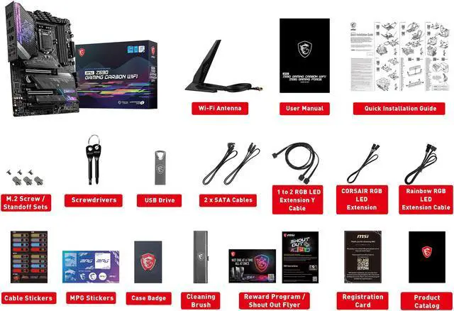Alt view image 8 of 9 - MSI MPG Z590 GAMING CARBON WIFI LGA 1200 Intel Z590 ATX Intel Motherboard