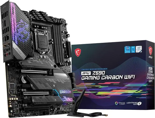 Alt view image 9 of 9 - MSI MPG Z590 GAMING CARBON WIFI LGA 1200 Intel Z590 ATX Intel Motherboard