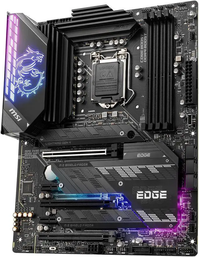 Alt view image 3 of 8 - MSI MPG Z590 GAMING EDGE WIFI LGA 1200 Intel Z590 ATX Intel Motherboard