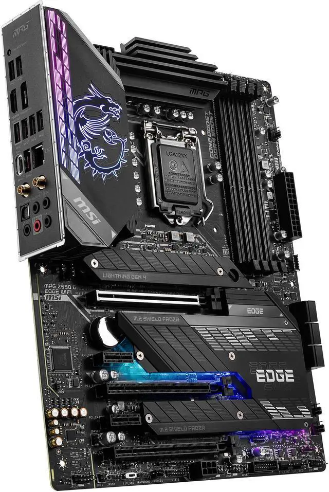 Alt view image 4 of 8 - MSI MPG Z590 GAMING EDGE WIFI LGA 1200 Intel Z590 ATX Intel Motherboard
