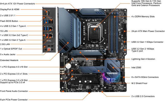 MSI MAG Z590 TORPEDO LGA 1200 ATX Intel Motherboard - Newegg.com