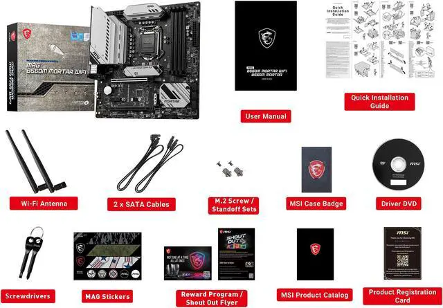 Alt view image 7 of 9 - MSI MAG B560M MORTAR WIFI LGA 1200 Intel B560 Micro ATX Intel Motherboard