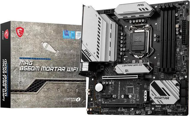 Alt view image 8 of 9 - MSI MAG B560M MORTAR WIFI LGA 1200 Intel B560 Micro ATX Intel Motherboard