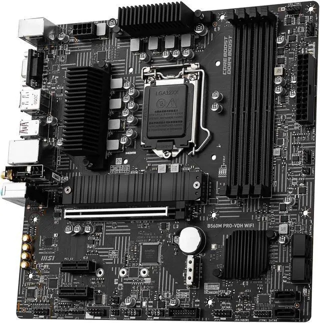Alt view image 3 of 8 - MSI B560M PRO-VDH WIFI LGA 1200 Intel B560 Micro ATX Intel Motherboard