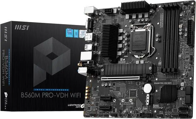 Alt view image 8 of 8 - MSI B560M PRO-VDH WIFI LGA 1200 Intel B560 Micro ATX Intel Motherboard