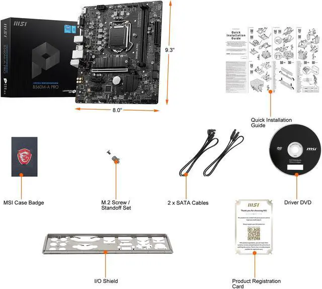 Alt view image 7 of 8 - MSI B560M-A PRO LGA 1200 Intel B560 Micro ATX Intel Motherboard