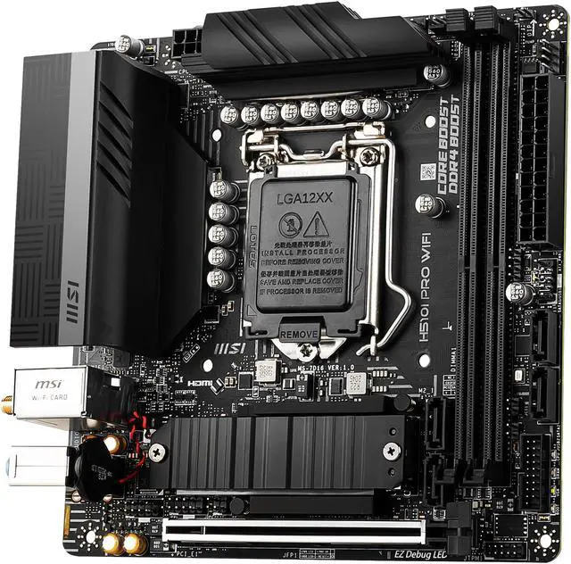Alt view image 3 of 9 - MSI H510I PRO WIFI LGA 1200 Intel H510 Mini ITX Intel Motherboard