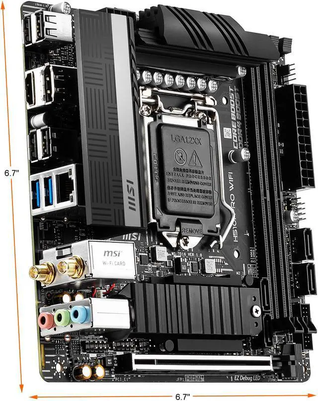 Alt view image 6 of 9 - MSI H510I PRO WIFI LGA 1200 Intel H510 Mini ITX Intel Motherboard