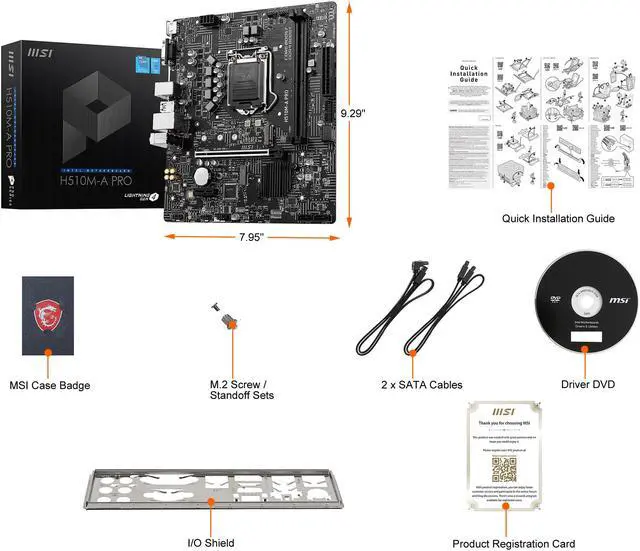 Alt view image 7 of 8 - MSI H510M-A PRO LGA 1200 Intel H510 Micro ATX Intel Motherboard